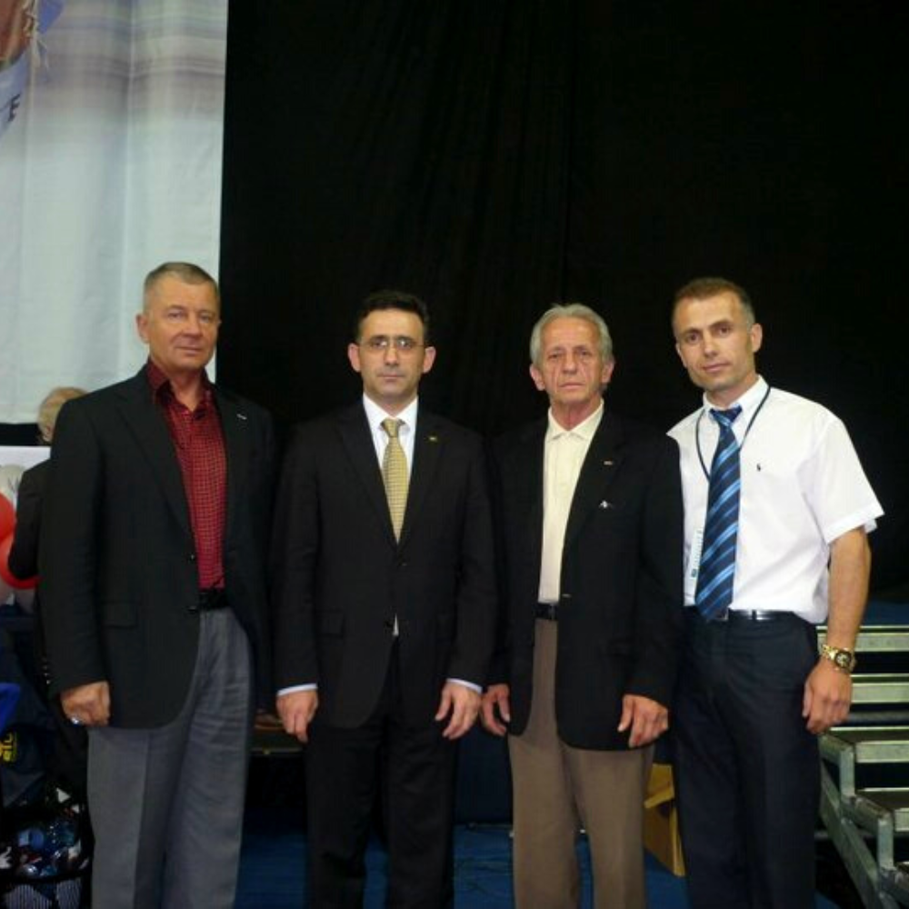 Fatmir Bardhoci with the Presidents of the European, Swiss and Russian Taekwondo federations