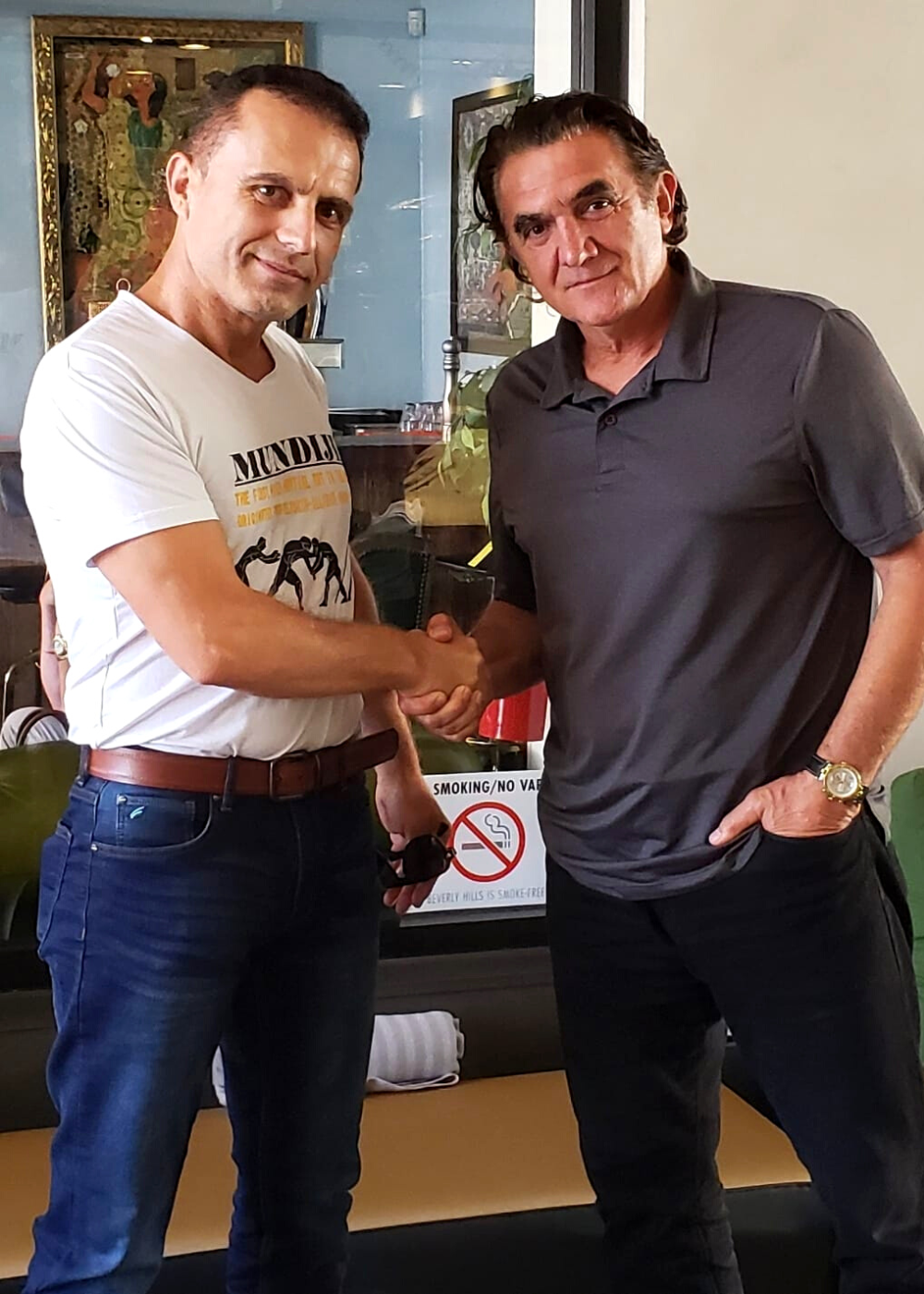 Fatmir Bardhoci with the martial arts actor Peter Malota