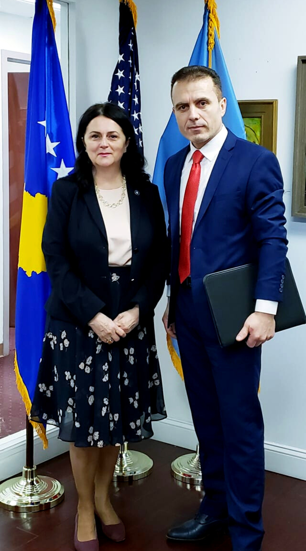 Fatrmir Bardhoci with the Ambassador of the Republic of Kosovo in New York Mrs. Teuta Sahatqija